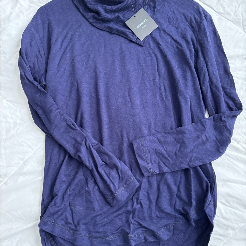 Cynthia Rowley Deep Blue Cowl Neck Sweater XS-M*